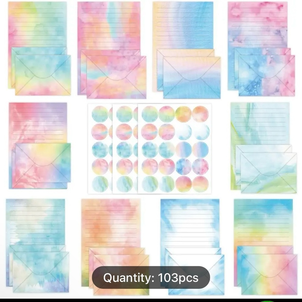 Colorful Stationery Set with Envelopes